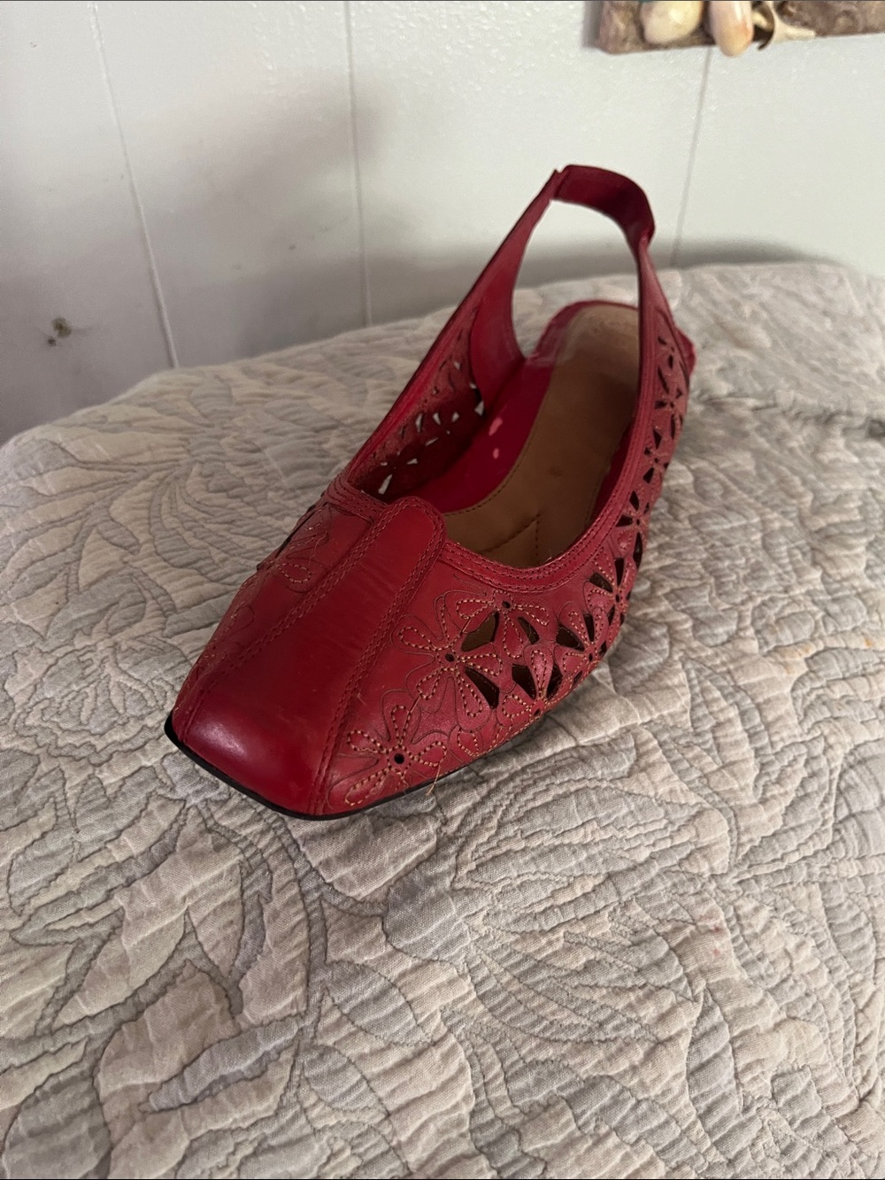 Nurture by Lamaze Red Laser-Cut Slingback Mule